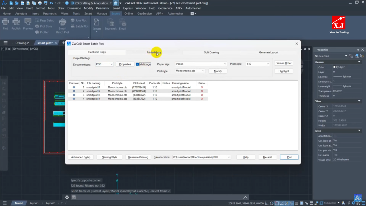 ZWCAD 2026 Smart Series : Smart Batch Plot