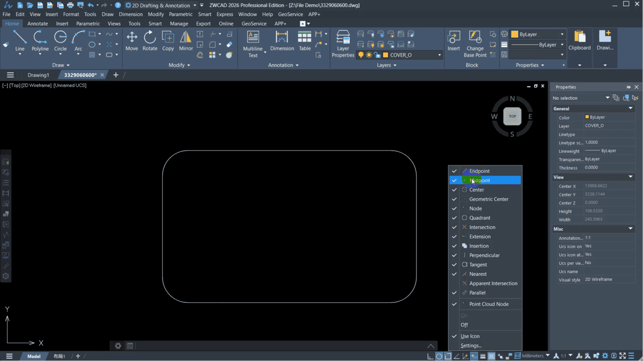 ZWCAD Snap Settings – 01 ZWCAD Snap Settings - 01